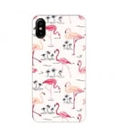 Coque Iphone X Flamant rose pastel tropical exotique