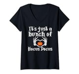 Womens ghost it's just a bunch of hocus pocus Halloween Costume V-Neck T-Shirt