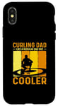 Coque pour iPhone X/XS Amateur de curling Cadeaux de sports d’hiver de curling papa