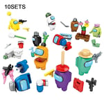 10 set DIY Spel Minifigur Byggstenar Kit Rymddockor Bland Oss Montera