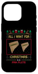 Coque pour iPhone 16 Pro Pull moche avec inscription « All I Want For Christmas Is A Pan Flute Music »