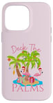 iPhone 14 Pro Max Deck The Palms Trees Christmas Lights Flamingos Coastal Case