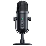 Razer Seiren V2 Pro - Microphone USB Professionnel pour Streamers (Microphone Dynamique 30 mm, Filtre Passe-Haut, limiteur de Gain, Monitoring du Microphone) Noir