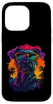 Coque pour iPhone 14 Pro Max Mini schnauzer Lovers Design coucher de soleil vintage Mini schnauzer