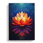 Lotus Flower Constructivism No.4 Canvas Print for Living Room Bedroom Home Office Décor, Wall Art Picture Ready to Hang, 30x20 Inch (76x50 cm)