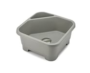 Joseph Joseph Duo Bol à vaisselle carré pour lavabo de cuisine avec compartiment à couverts, éponges et brosses, gris