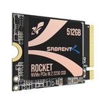 SABRENT 2230 M.2 NVMe Gen4 512Go SSD Interne, 5000Mo/s Lecture, PCIe 4.0 X4 Disque SSD Interne Compatible avec Steam Deck, Surface Pro, PC, NUC et Ordinateurs Portables (SB-2130-512GB)