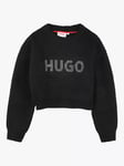 HUGO BOSS HUGO Kids' Wool Blend Cropped Jumper, Black