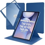 CACOE Coque pour Samsung Galaxy Tab S10+ 2024 / S9+ Plus / S9 FE+ 12,4 Pouces 2023 avec Pen Porte-Stylet, Rotation à 360 Degrés Étui de Protection Ultra Fin Housse en TPU, Bleu de mer