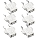 US till EU-adapter, [6-pack] 2-stifts CN Kina US-Amerika till 2-stifts EU