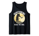 Mens Bowfishing Heals the Soul Bow Fisherman Fish Hunting Tank Top