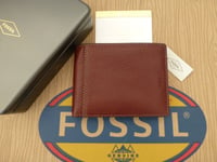 FOSSIL Trifold Wallet RFID Protected Tyler Int R. Brown Leather Wallets Tin R£55