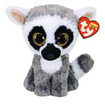 Ty - Beanie Boo's - Peluche Linus le Lémurien, TY36224, Marron / Blanc, 15 cm