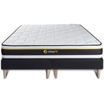 Sleepfit - Ensemble matelas sommier Soft 180 x 200 cm - Couleur : Noir