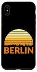 Coque pour iPhone XS Max Vintage Berlin paysage urbain silhouette coucher de soleil rétro design