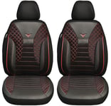 BREMER SITZBEZÜGE Housses de siège sur Mesure compatibles avec Suzuki Swift RZ/AZ conducteur et Passager à partir de 2017 PS802 Noir/Coutures Rouges.
