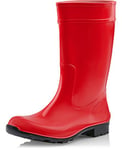 Ladeheid Bottes de Pluie Femme en Caoutchouc PVC avec Semelle Extérieure Antidérapante 100% Imperméable Chaussures pour Femmes résistantes à l'eau LA-967 (Rouge/Noir, 38 EU)