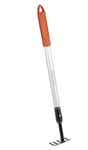 BLACK+DECKER Râteau Jardin à 5 Dents - Haute Réglable de 66 à 100 CM - Outillage de Jardin - Acier au Carbone, Fibre de Verre et PVC - Orange/Noir