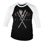 Hybris Vikings Axes Baseball 3/4 Sleeve Tee (WhiteBlack,XL)