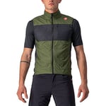 CASTELLI Unlimited Puffy Vest Jacket Homme, Light Military Gray/Dark Gray-Brilliant Orange, S