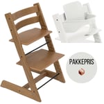 PAKKE, Stokke Tripp Trapp® chair + baby set – oak brown - White