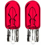 Cyclingcolors - 2x ampoule 12V 1.7W T6.5 W2.2x5.2D rouge wedge compteur tableau de bord voiture moto scooter