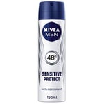 Nivea Men AntiPerspirant Spray Sensitive Protect 48 Hours Deodorant, 150 ml