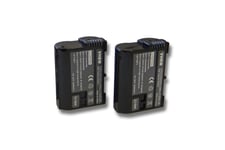 vhbw 2x Batteries compatible avec Nikon D800E, D810, D810a, D850, Z5 appareil photo, reflex numérique (2000mAh, 7V, Li-ion) avec puce d'information