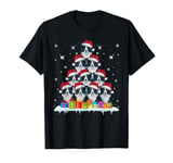 Santa Hat Border Collie Dog Lovers Men Women Kids Xmas Tree T-Shirt