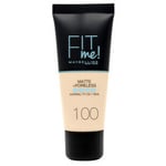 Soins visage Maybelline New York  FIT ME! Foundation matte+poreless 100-warm ivory