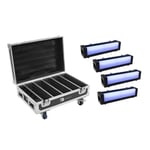 EUROLITE Set 4x AKKU Bar-6 + Flightcase with charging function