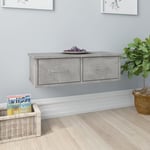 Maison Chic - Etagère murale avec tiroir, Etagère flottantes, Armoire murale gris béton 60x26x18,5 cm aggloméré sdd47070 MaisonChic