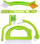 Brosse de nettoyage pour joints de carrelage vert - Brosse étroite et rigide - Pour lignes de sol de cuisine (5 en 1 vert)