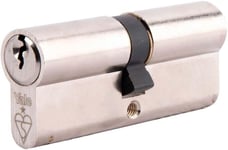 Km3535-Np Euro Double 1 Star Kitemarked Cylinder, 3 Keys Supplied, High Security, Boxed, Suitable For All Door Types, Nickel Finish, 35:10:35 (80 Mm)