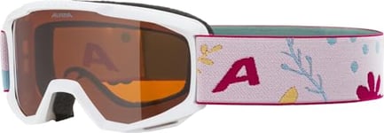 ALPINA PINEY Lunettes de ski anti-buée, extrêmement robustes et incassables, avec protection UV 100% pour enfants, blanc/fleur mat, taille unique