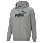 Puma Veste Sweat Homme - Ess Big Logo Fz Hoodie, Capuche, Zip, Coton Mélangé Bleu S (Small)