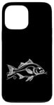 Coque pour iPhone 13 Pro Max Line Art Poisson & Ichtyologiste Dorado Doré