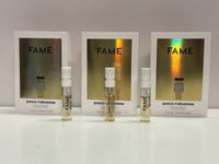 3X PACO RABANNE FAME 1.5ML EAU DE PARFUM SAMPLE SPRAY - Parfum For Woman