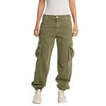 Replay women's cargo trousers with stretch, green (Light Military 833), 29W