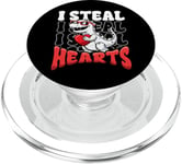 Valentine's Day Trex Dinosaur I Steal Hearts Dino Lover Gift PopSockets PopGrip for MagSafe