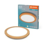 LEDVANCE ORBIS Disc Wand-/Deckenleuchte mit LED, Holzdekor, 22W, 1800lm, 3000/4000K, via Wandschalter mit Click CCT einstellbar, 30cm Durchmesser, IP44 Schutz für Badezimmer, Schrauben/Dübel inklusive