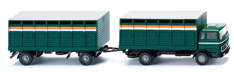 WIKING - Camion porteur et remorque pour le transporte de bétail - Mercedes 4...