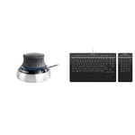 3Dconnexion SpaceMouse Compact 3DX-700059 3D Mouse,black & Keyboard Pro with Numpad - Keyboard and numeric pad set - USB - QWERTY - UK