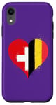 Coque pour iPhone XR Coeur pour Fier Suisse Belge Un Drapeau Belgique Suisse