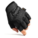 FREE SOLDIER Gants de Moto Gants de Scooter Tactique Unisex idéaux pour Auto Moto,Vélo, Motocross, Combat, d'escalade,Randonnée et Protection des Autres Activités en Plein(S, Demi Doigts/Noir)