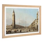 Big Box Art Framed Print of Giovanni Canaletto Piaza San Marco Design | Wall Art Picture | Home Decor for Kitchen, Living Room, Bedroom, Hallway, Oak, A2 / 24.5x18 Inch / 62x45cm