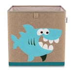 Boîte de rangement en tissu pour enfant "requin" sur fond foncé, compatible Ikea Kallax Lifeney Fackelmann