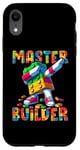 Coque pour iPhone XR Master Builder Dabbing Blocks Bricks Building Kids Boys Fun