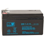 MWPower akku MW 12V 1,3Ah F1 (187) AGM, 6-9 vuotta