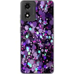 Motorola Moto E14 Genomskinligt Skal Lila Glitter